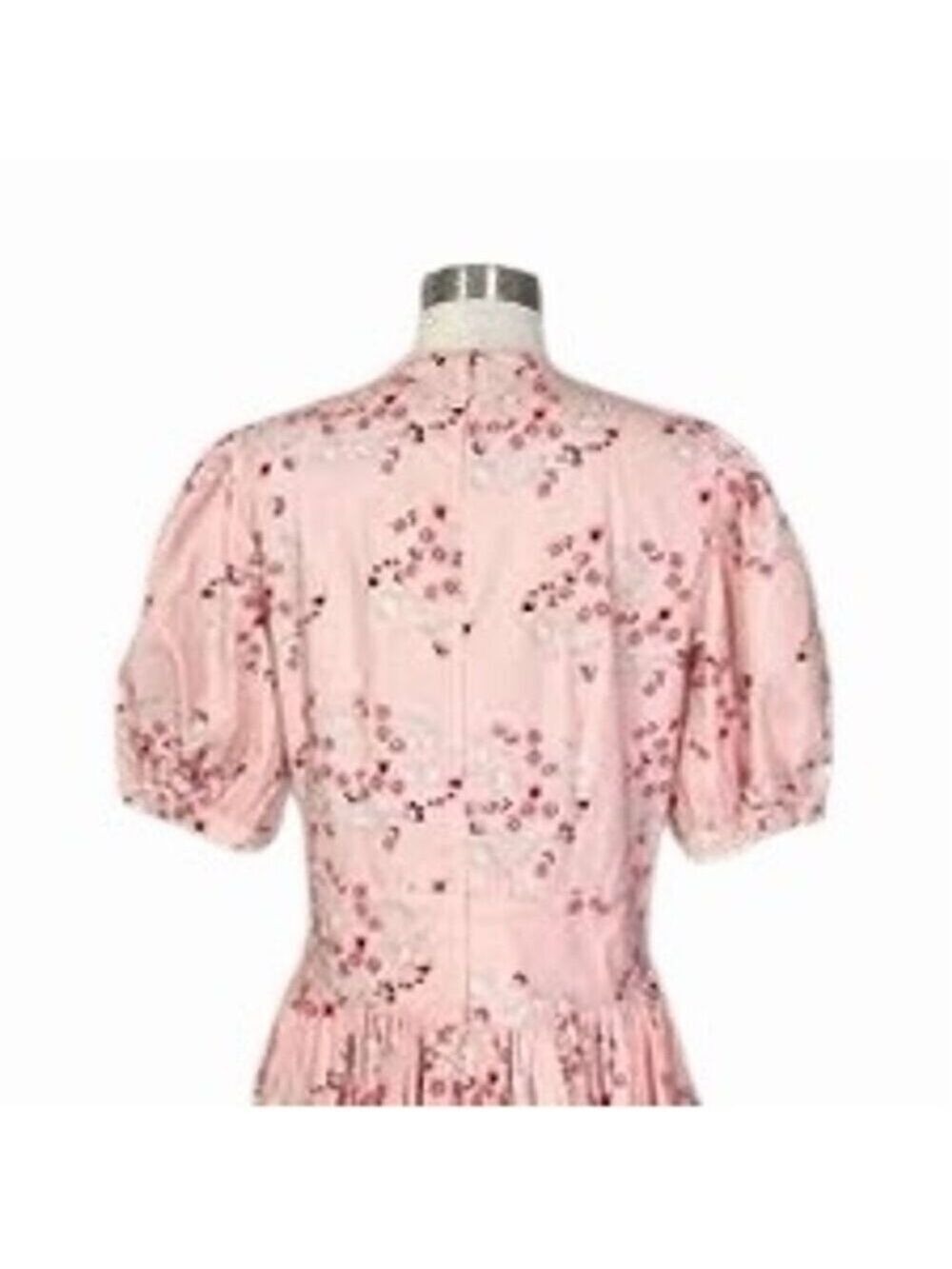 byTiMo Women's Floral Cotton Puff-Sleeve Mini Dress Pink Size S cottage core - Picture 5 of 9